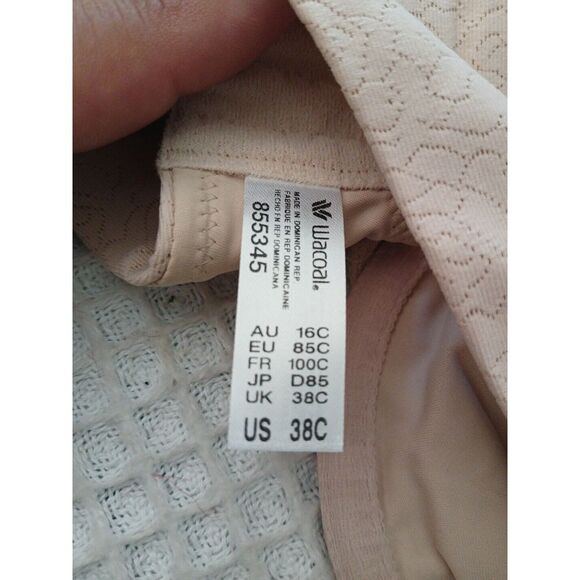NEW TAG! WACOAL 38C VALERIAN Beige 'INSIDE JOB' UNDERWIRE BRA #855345 $72.00 - Picture 5 of 6